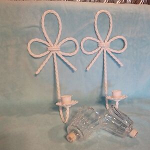 Home Interiors Wall Candle Holders With Votive Cups Set Of 2 Never Used
